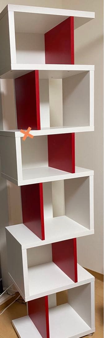 飾り棚　ツートンスリムラック(リエール) LI1845R (ホワイト／レッド)