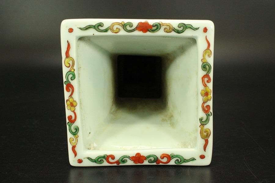 茶道具 唐物 赤絵 龍紋 尊瓶 高31.7cm 中国美術(A925)