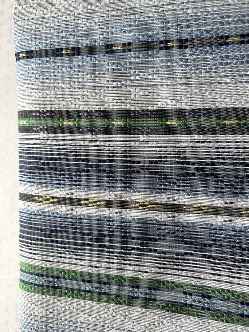 OB86京都西陣織　九寸名古屋帯花織　　全通　新品　お仕立て上がり