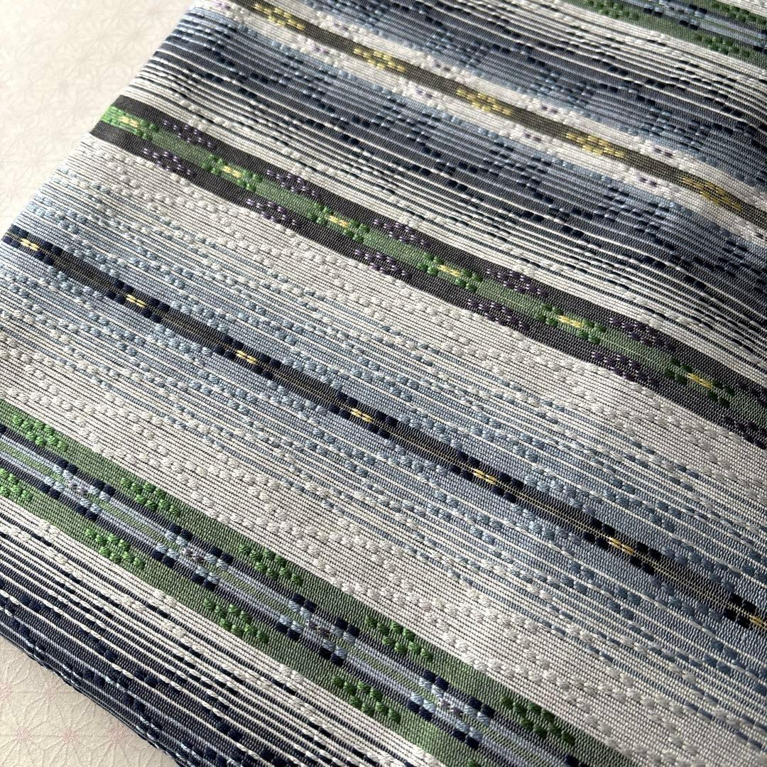 OB86京都西陣織　九寸名古屋帯花織　　全通　新品　お仕立て上がり