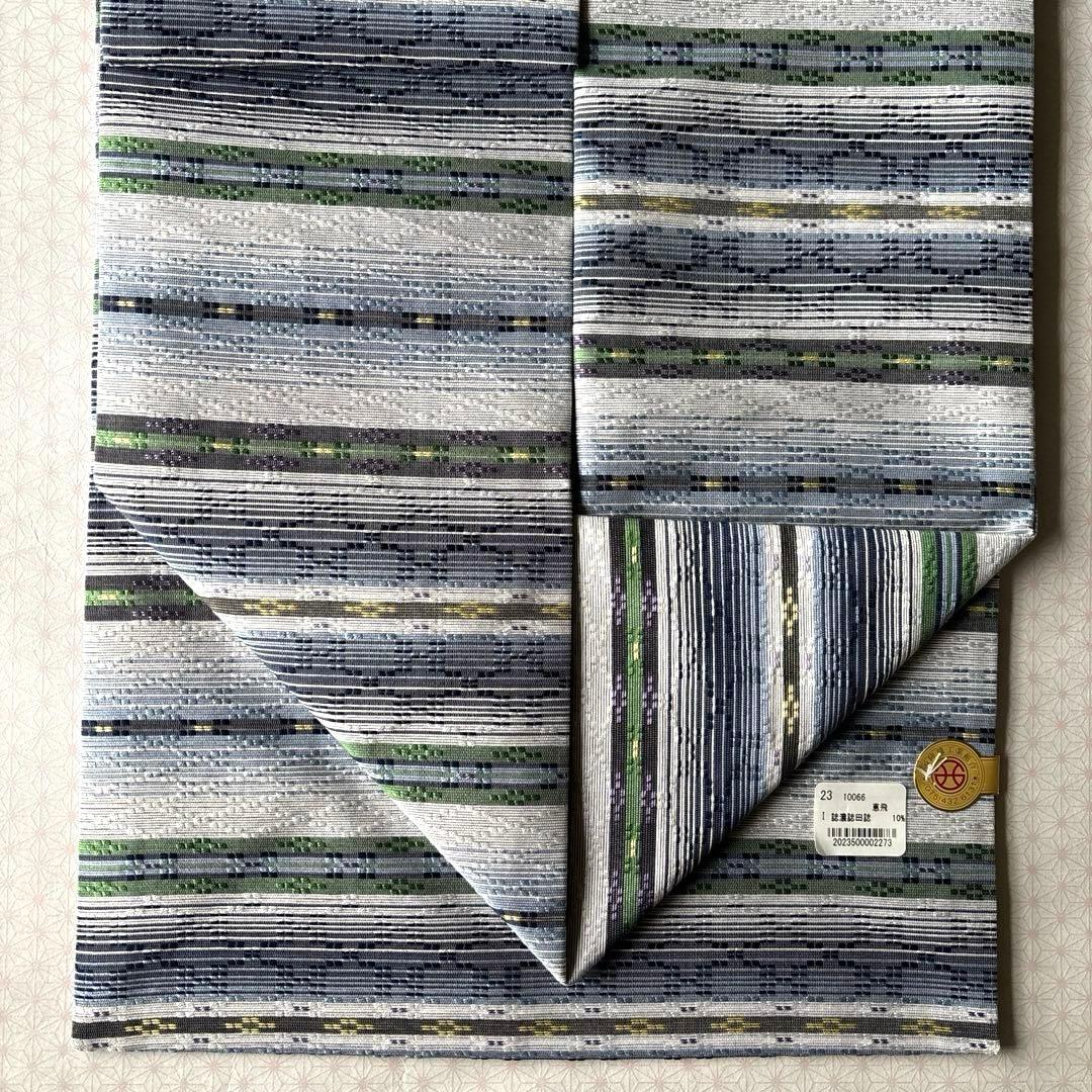 OB86京都西陣織　九寸名古屋帯花織　　全通　新品　お仕立て上がり