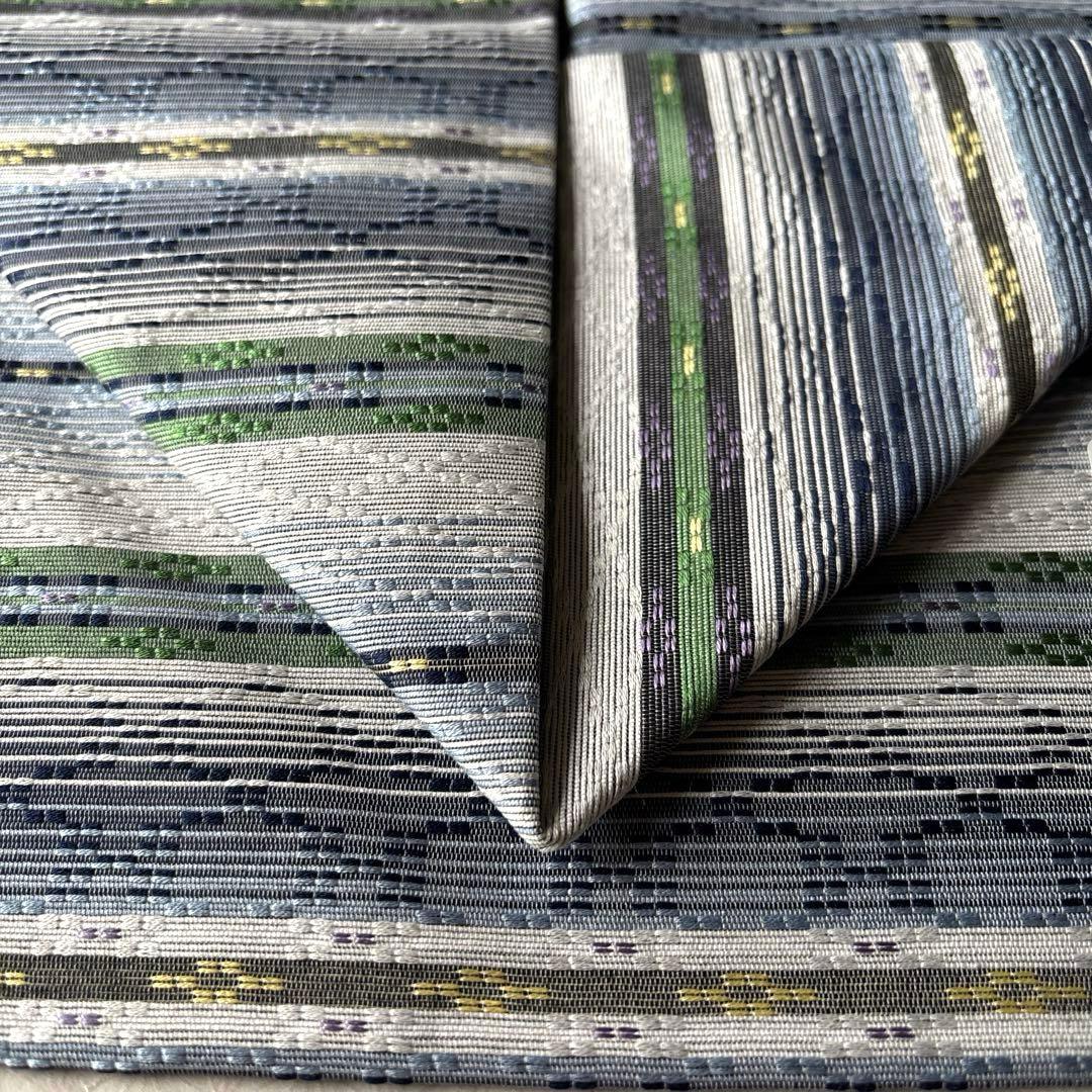 OB86京都西陣織　九寸名古屋帯花織　　全通　新品　お仕立て上がり