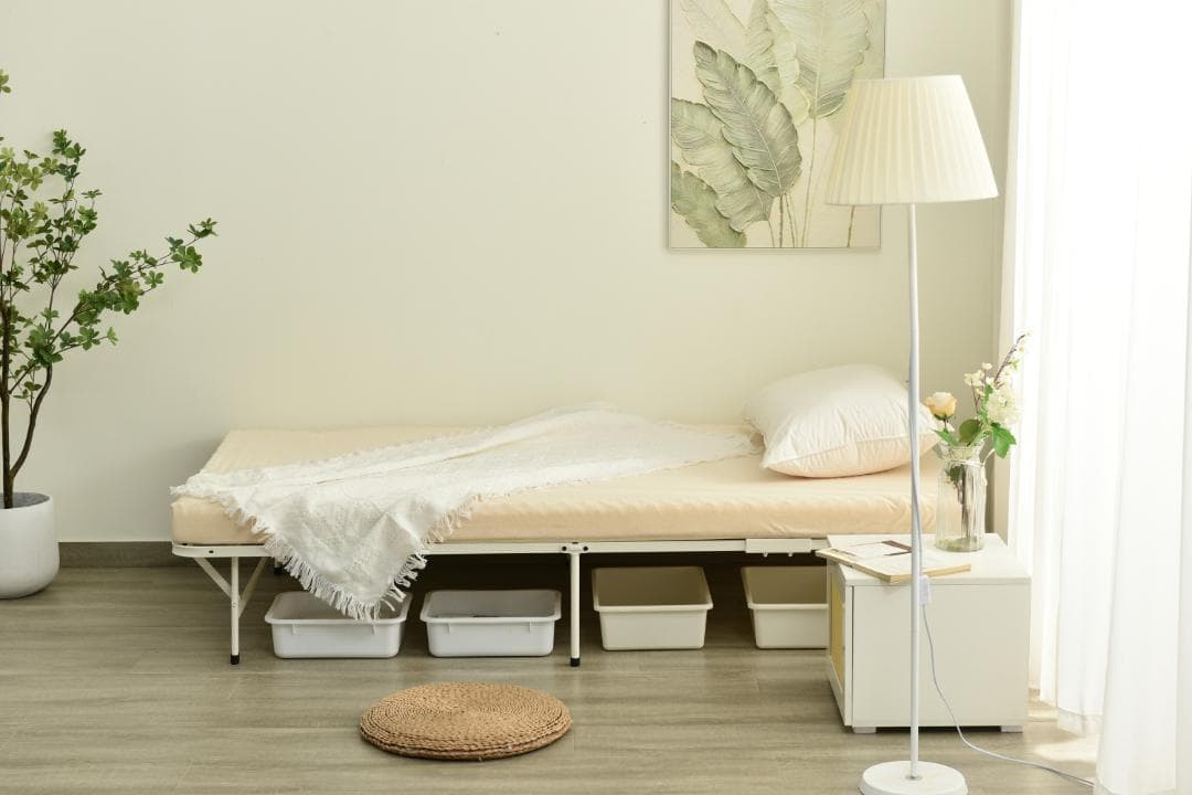 パイプベッド折りたたみベッドシングルベッド下収納シングルベッド耐荷重200kg