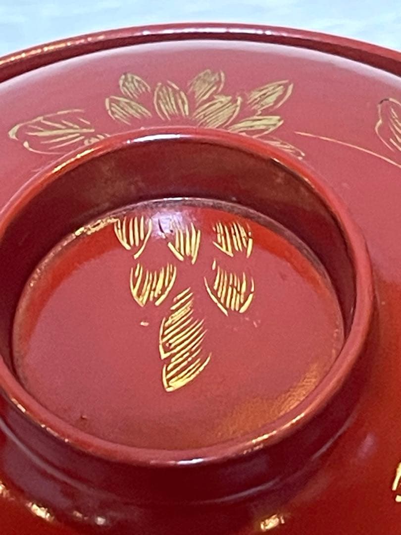 時代物 漆器 本珠 吸物椀 蓋付き 10客セット 木箱付 アンティーク171