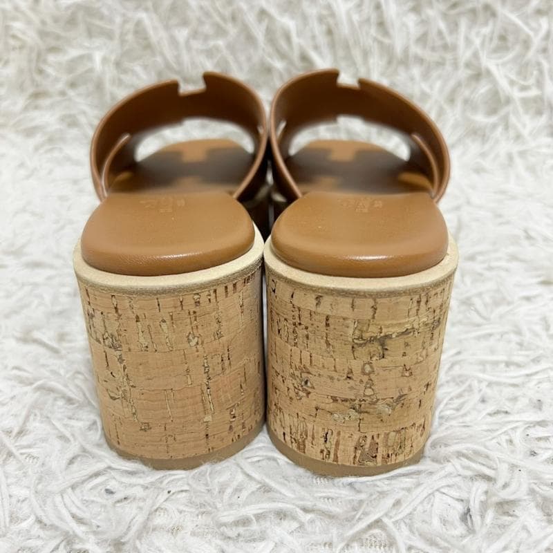 HERMES サンダル エズ30 厚底 ブラウン コルク 36