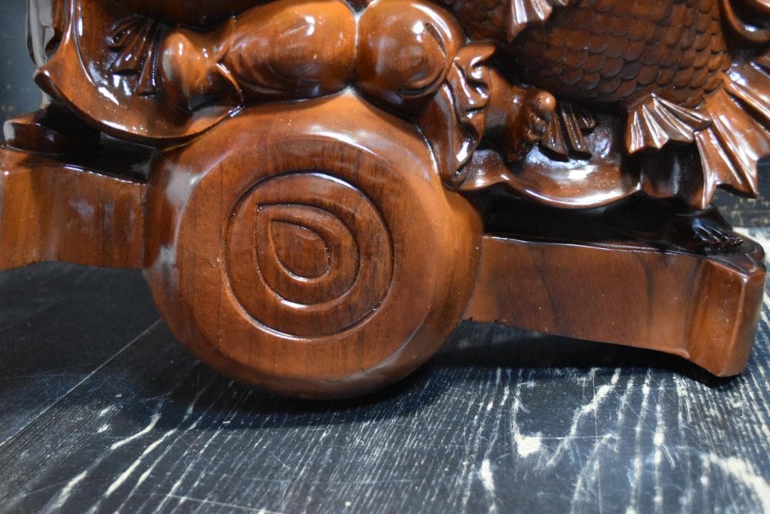 h*a様 七福神　大黒天　恵比寿　木彫り　木製　大型　置物　約W45㎝、H40㎝
