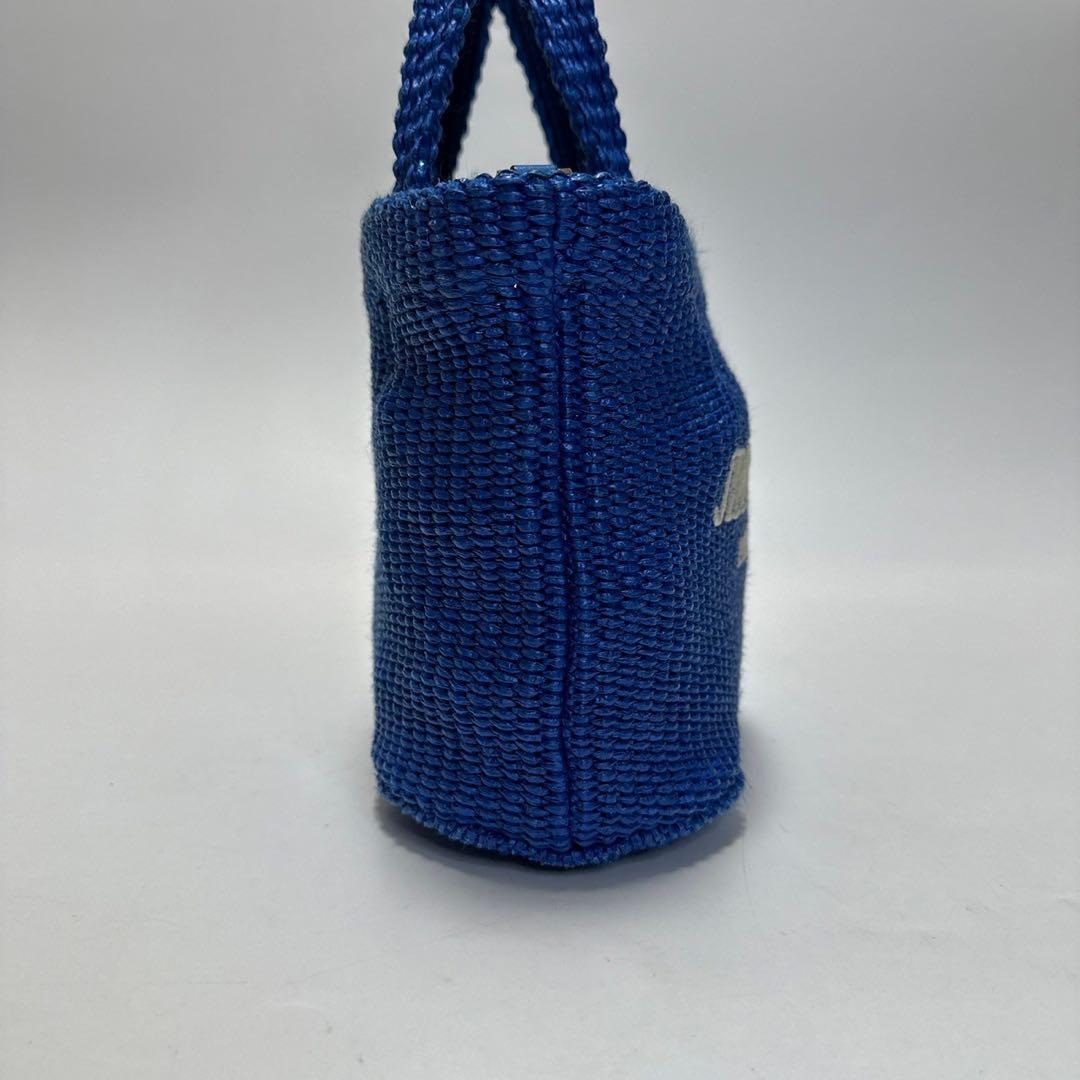 f88【極美品】ジミーチュウ　刺繍ロゴラフィア　2way ショルダーかごバッグ.