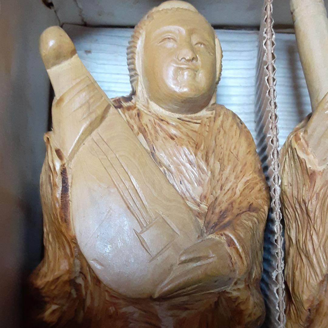 【メル55143】　七福神セット　大きなサイズ　　一刀彫