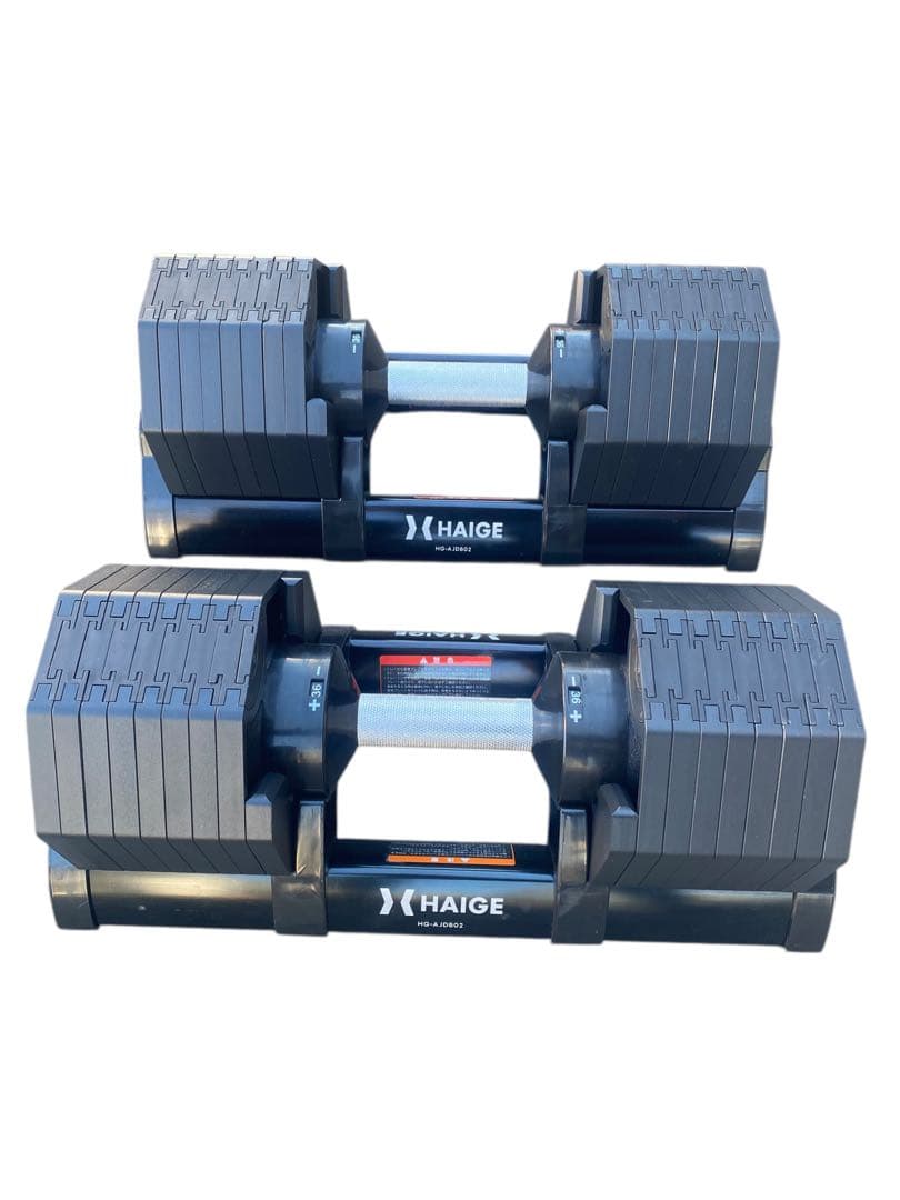 【良品72キロ】HAIGE ハイガー 可変式ダンベル 36kg×2 1/2梱包②