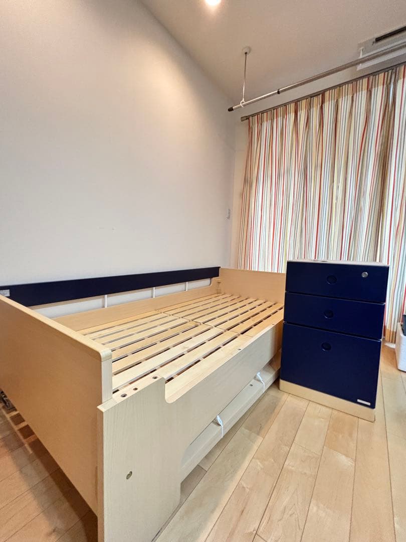 ロフトベッド デスク付き システムベッド　ネイビー　コイズミ学習デスク　椅子付き