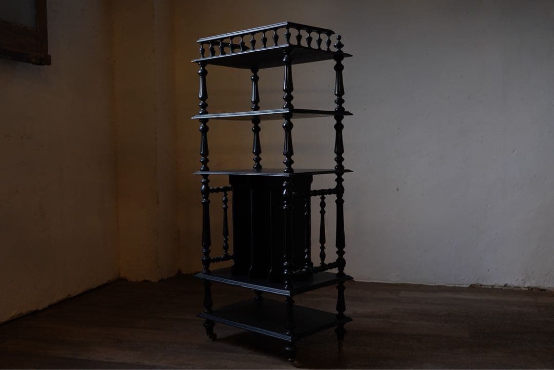 アンティーク　フランス　ナポレオン　ミュージックシェルフ　レコード　棚