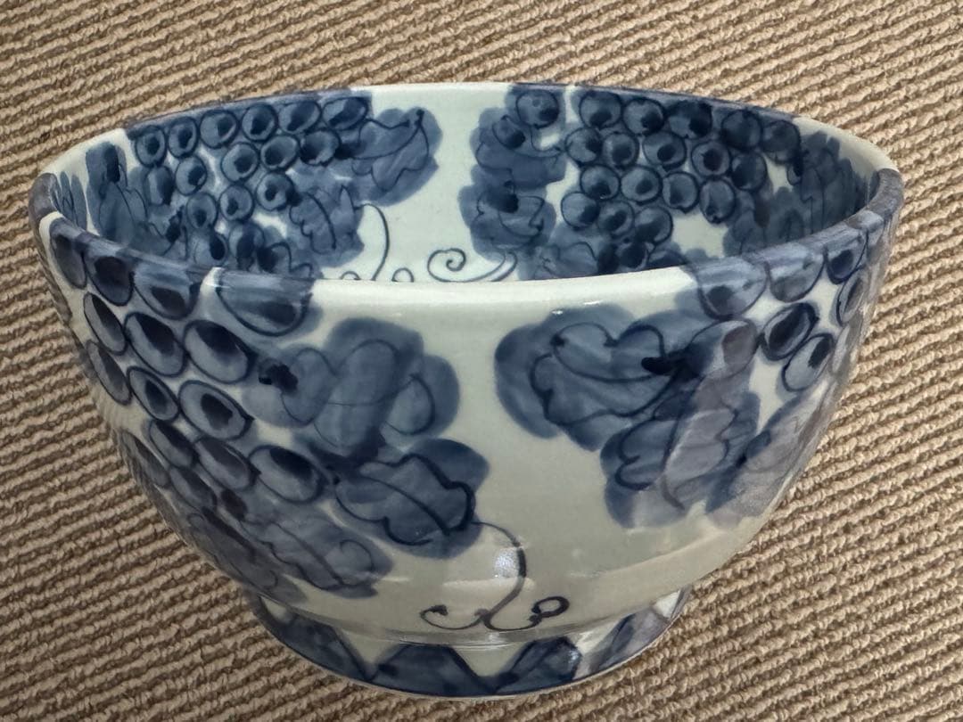 北大路　魯山人 写し 染付葡萄文 大鉢 京都・馬場京泉