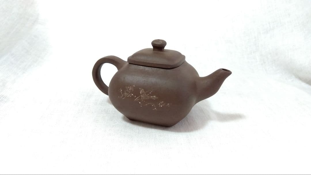 中国茶器　急須　茶道具　小伝炉壺 宜興紫砂工藝　手彫り装飾　希少品