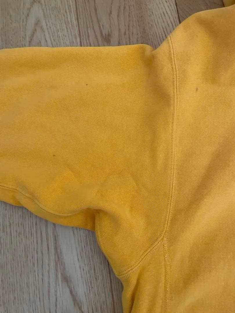 70年代　リバースウィーブ　単色タグ　イエロー