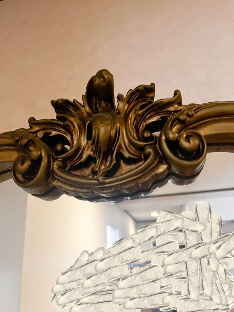 アンティーク クラシックオーバル型壁掛け鏡 ゴールド