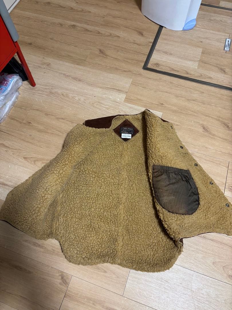 70s〜80s USA製 スエード×ボア レザーベスト L Bill Bros