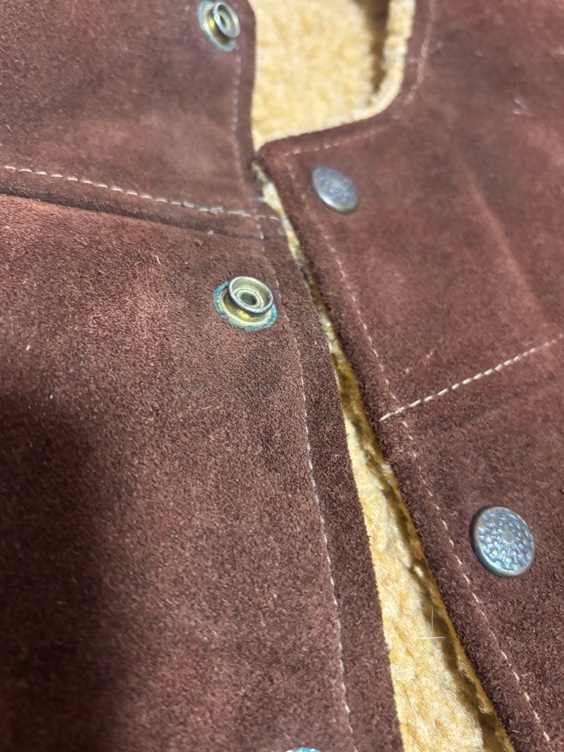 70s〜80s USA製 スエード×ボア レザーベスト L Bill Bros