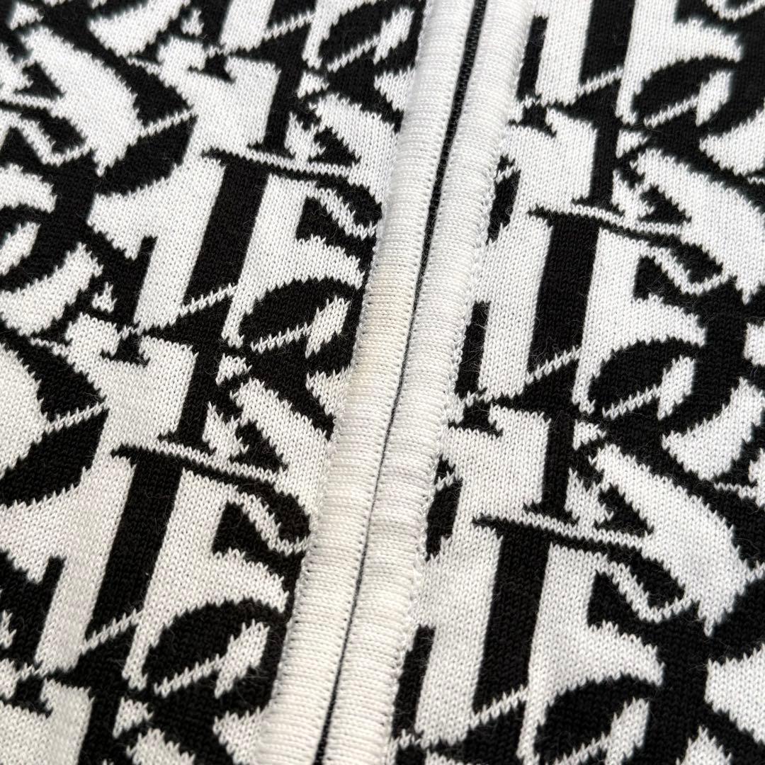 【ダックスゴルフ】ニットセットアップ　カーディガン　スカート　ロゴ柄　ホワイト