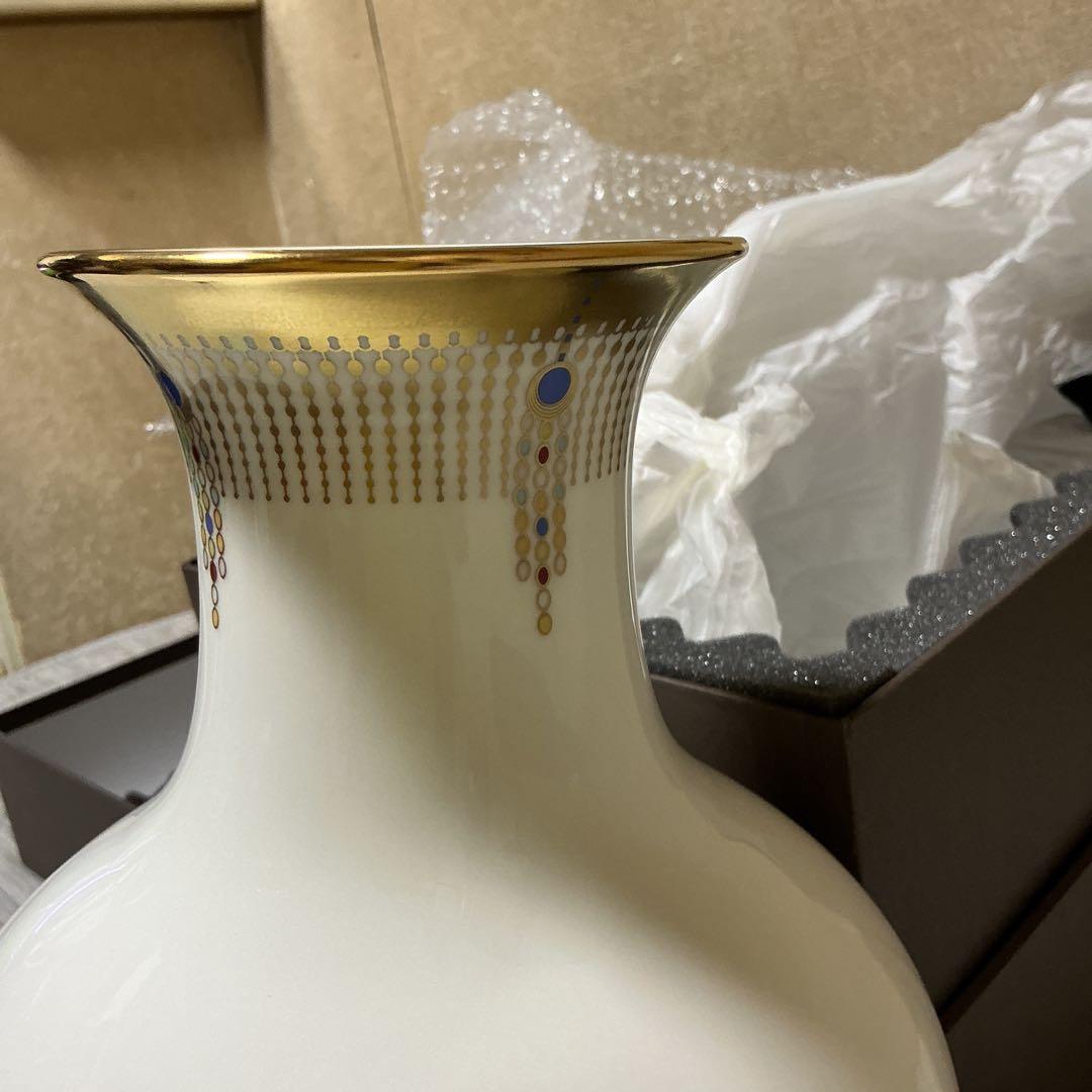 紫舟　ノリタケ　白象　まんまる心　つぼ　花瓶　ぽん