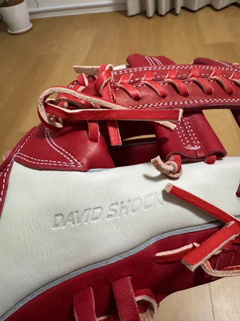 DAVID SHOCK 軟式グローブ 赤/白