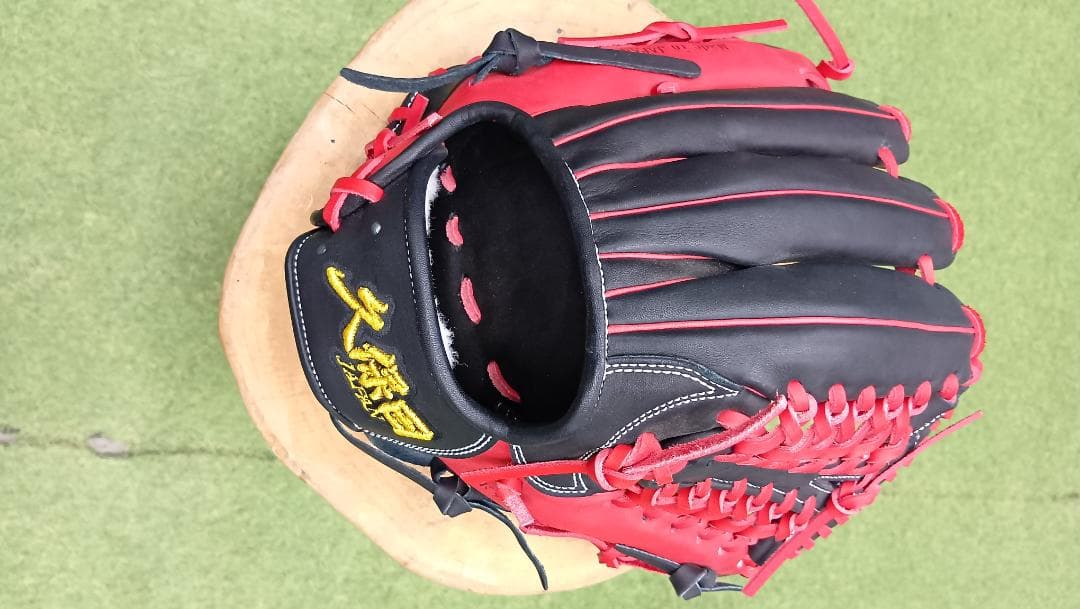 久保田JAPAN（スラッガー）硬式野球グローブ 黒赤 逆輸入