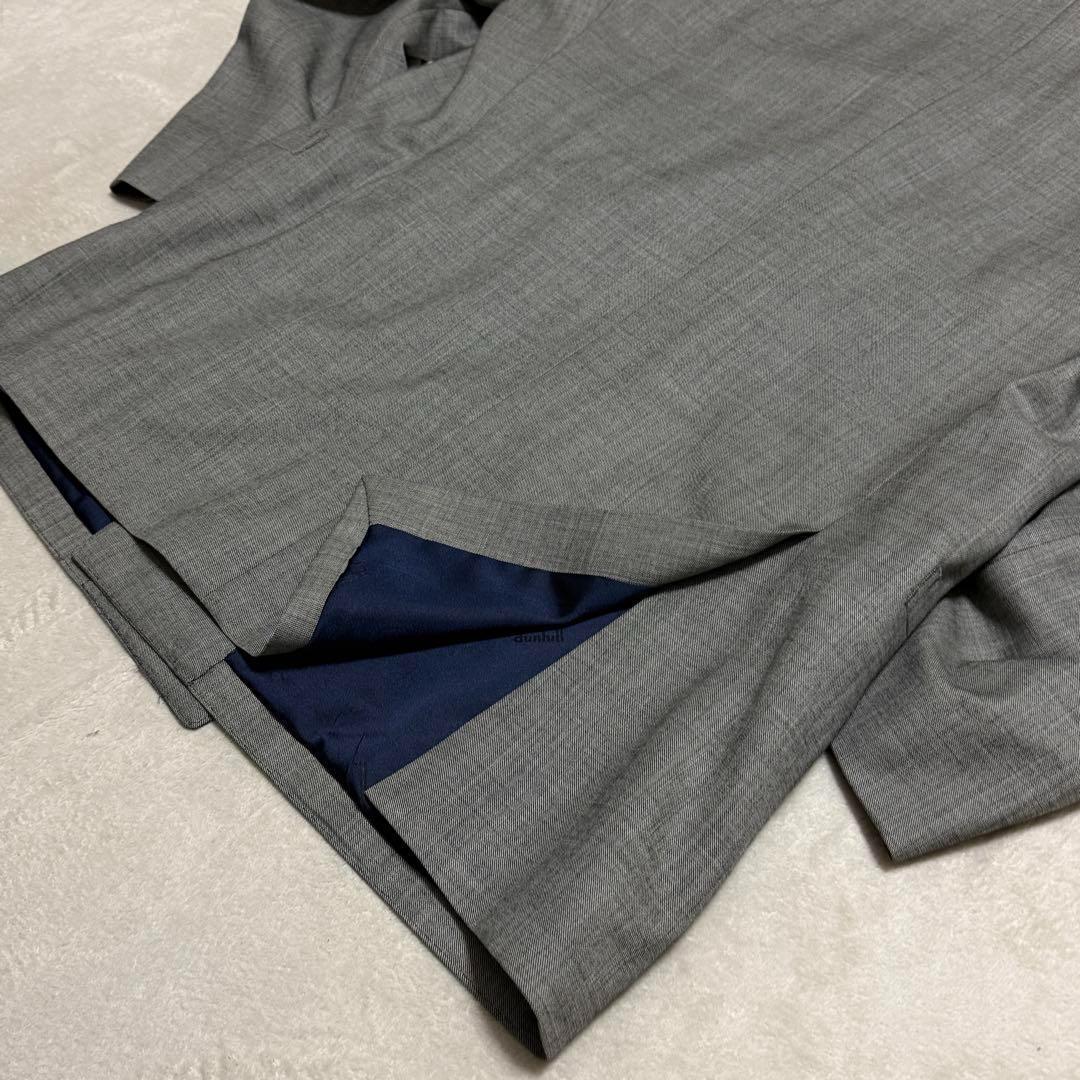 美品　ダンヒル　セットアップスーツ　ダブル　グレー　ロゴボタン　M〜L位