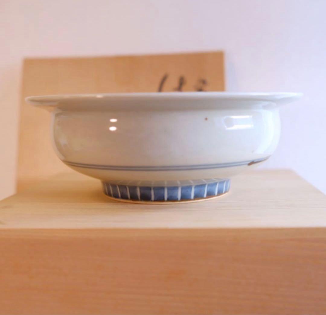 五代　佐藤走波作　草花鷺絵はち　器　陶器 和食器　　深皿