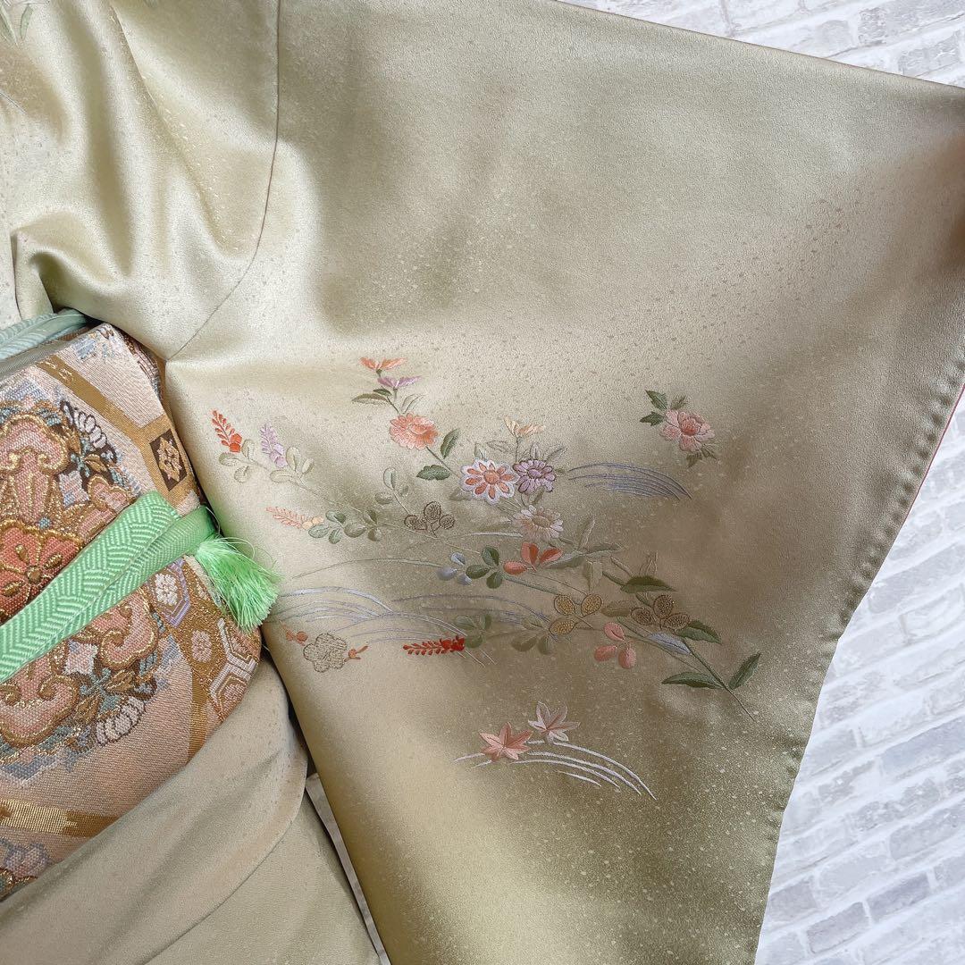 訪問着　フルセット　花筏　相良　汕頭　手刺繍　着物　入学式　卒業式　I7