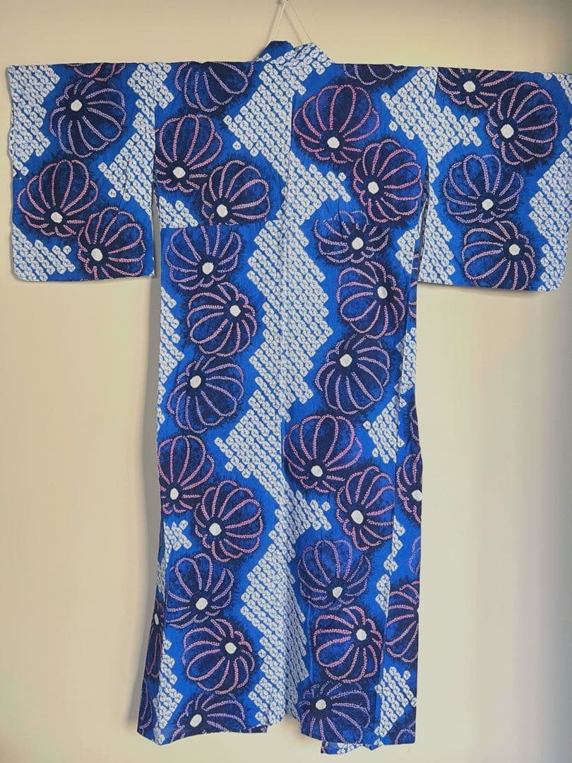 【新品未使用】有松絞り浴衣　水色　しつけ糸付き