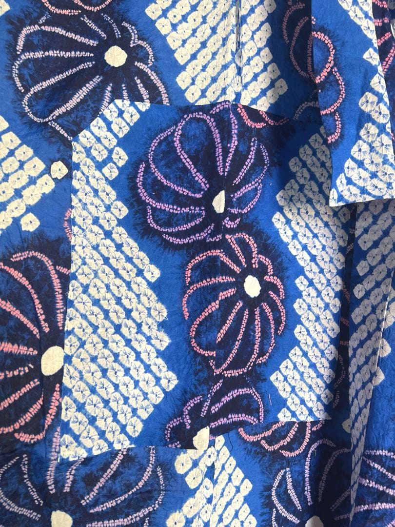 【新品未使用】有松絞り浴衣　水色　しつけ糸付き