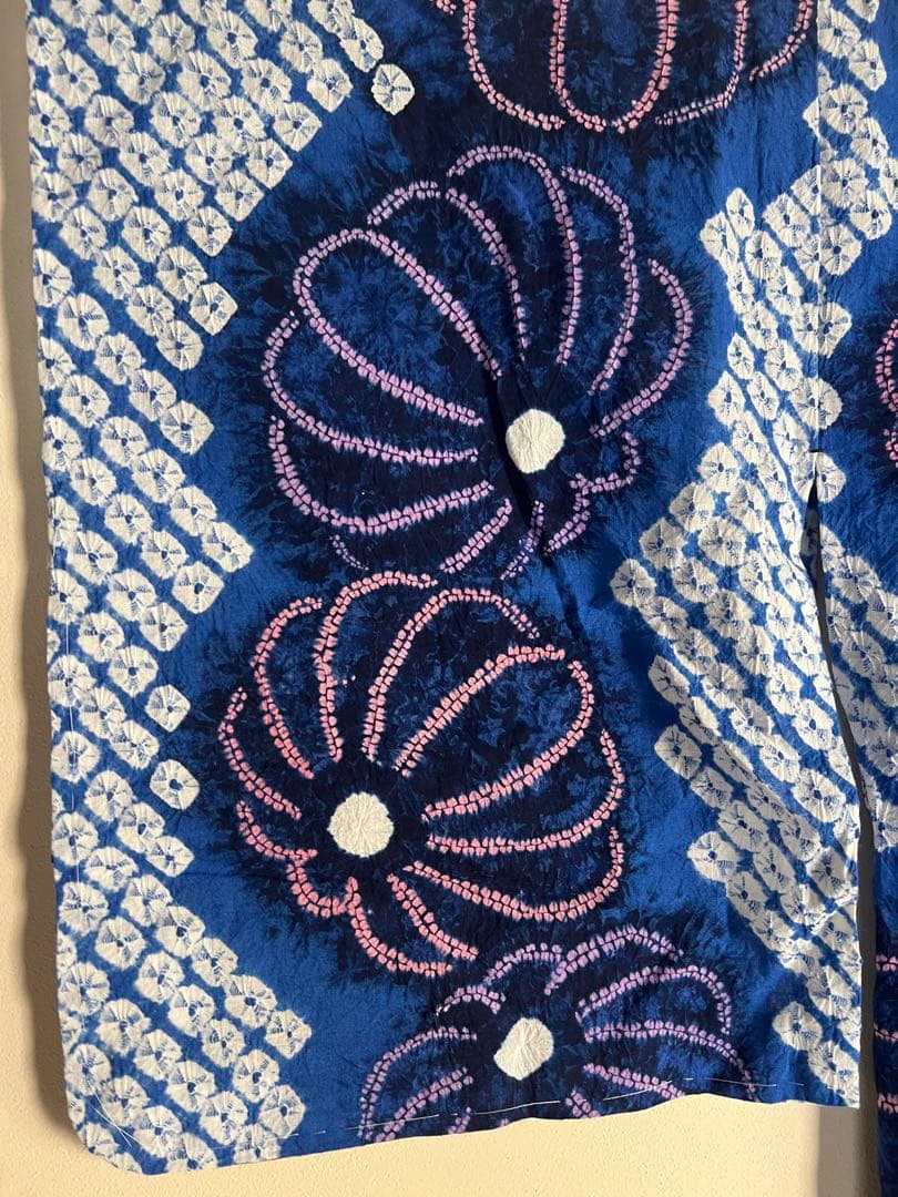 【新品未使用】有松絞り浴衣　水色　しつけ糸付き