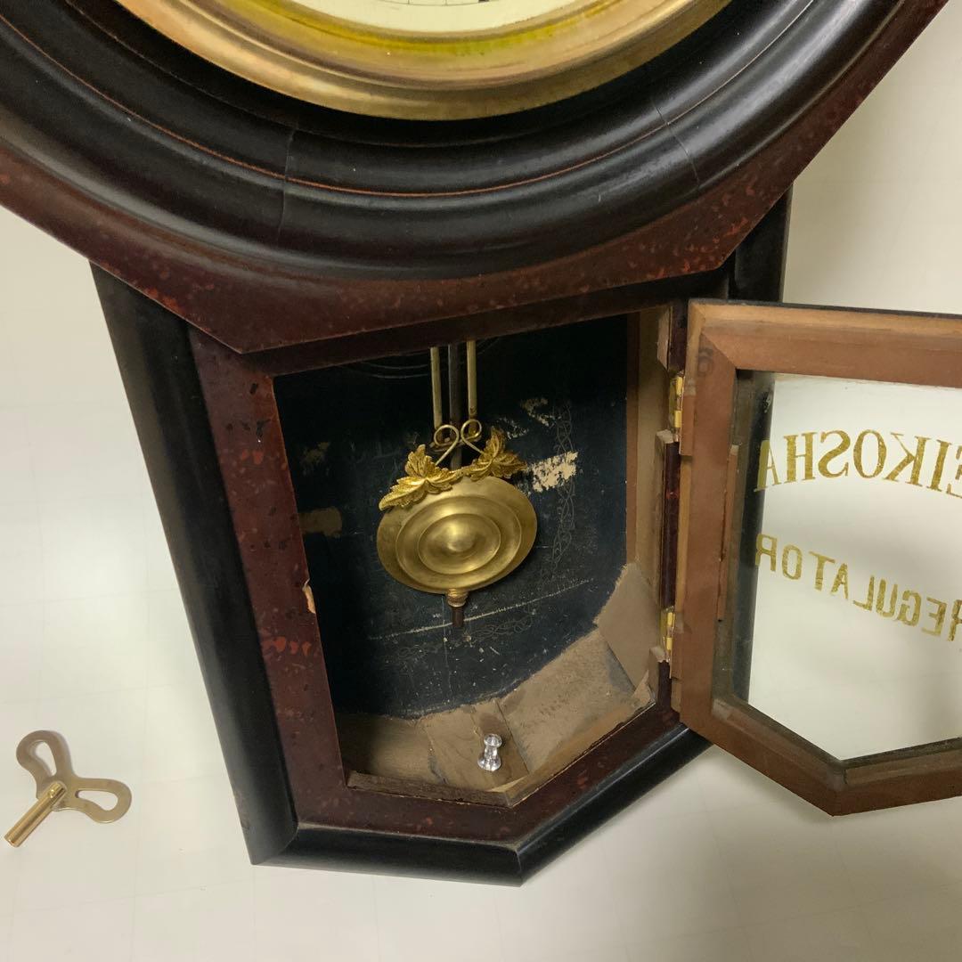 精工舎　八角型　ボンボン柱時計　ゼンマイ