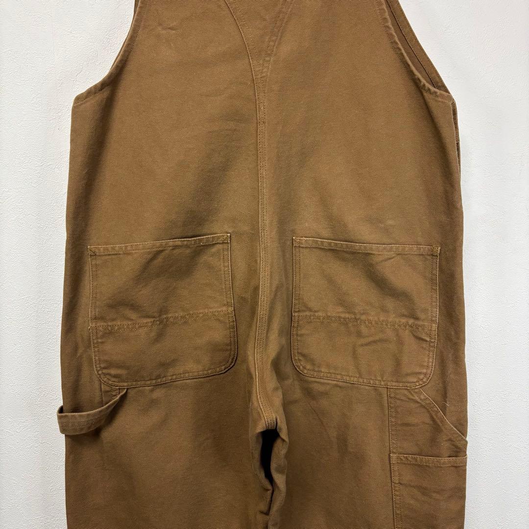 カーハート ダック オーバーオール ワーク ペインター パンツ ブラウン ロゴ