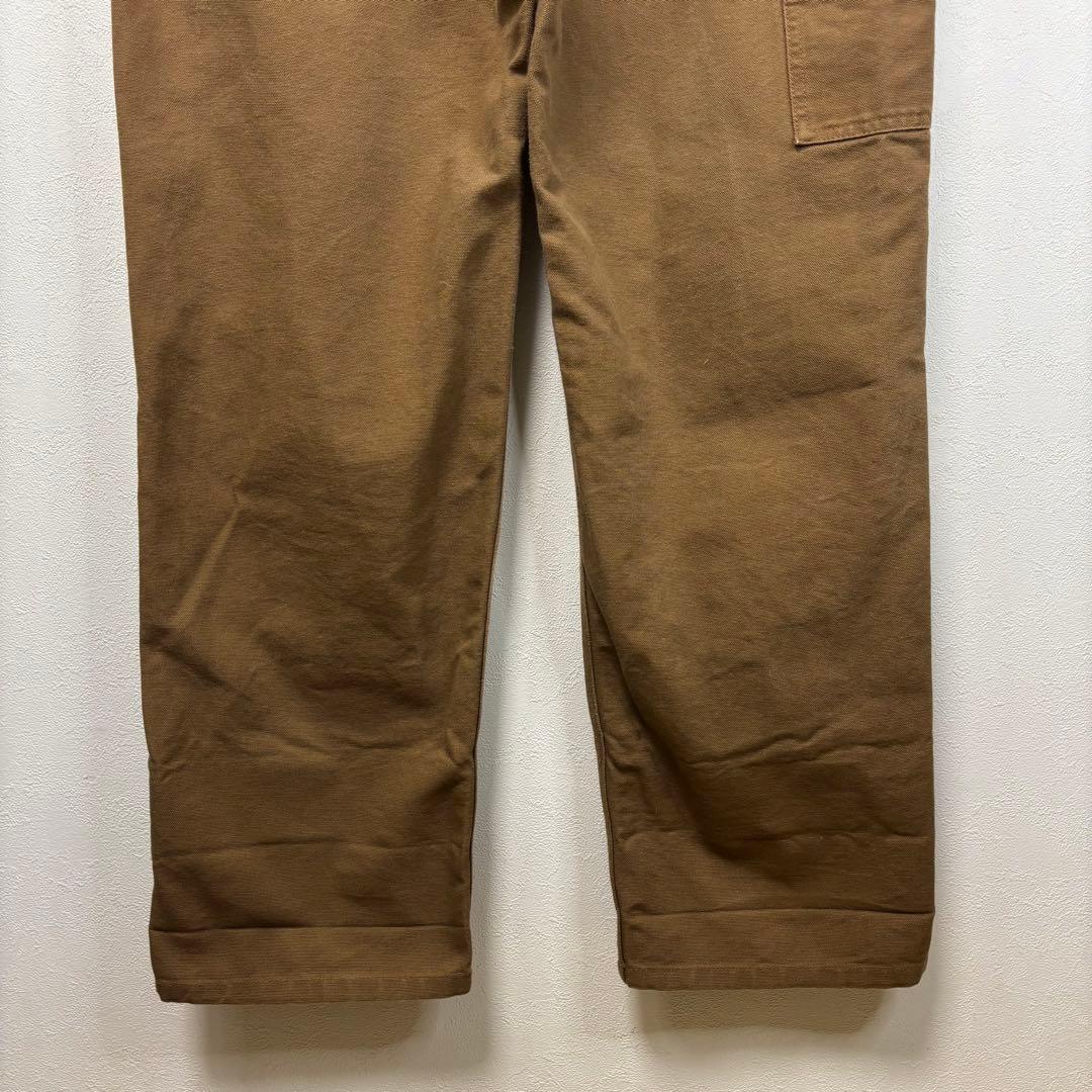 カーハート ダック オーバーオール ワーク ペインター パンツ ブラウン ロゴ