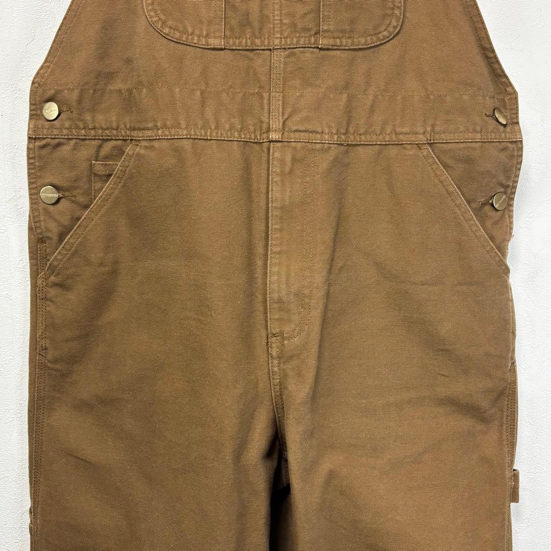 カーハート ダック オーバーオール ワーク ペインター パンツ ブラウン ロゴ