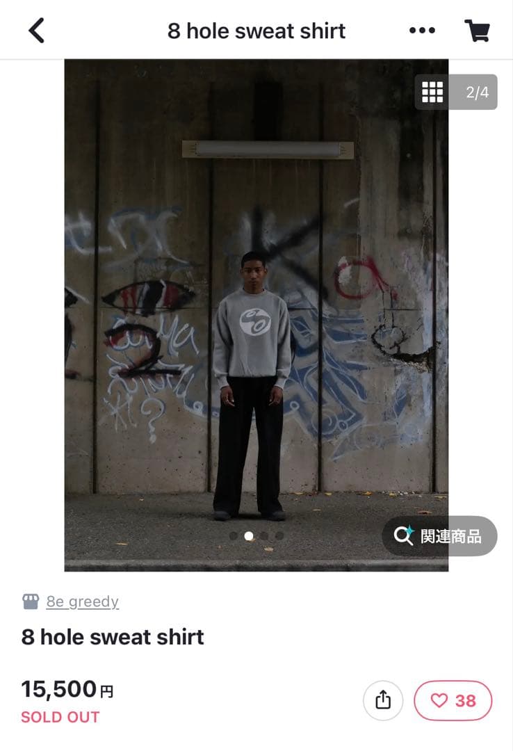 8egreedy　8 hole sweat shirt　スウェット　Sサイズ