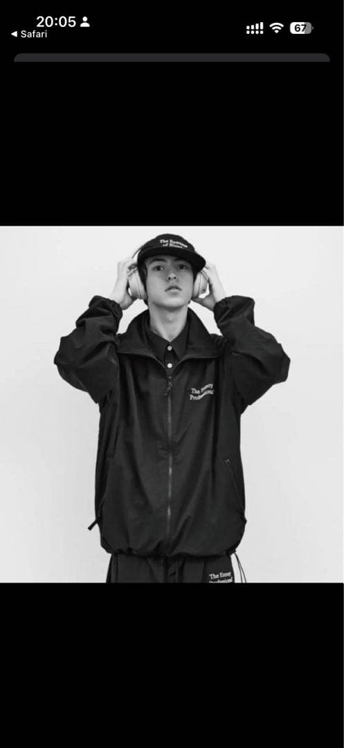 The Ennoy Professional ブラックナイロンジャケット上下