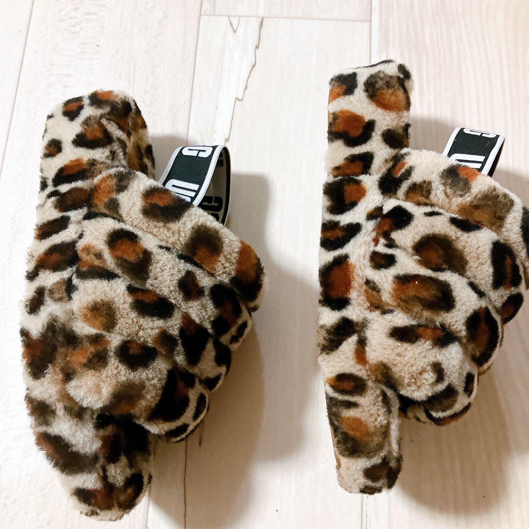 UGG フラッフ イヤー スライド サンダル レオパード 23㎝