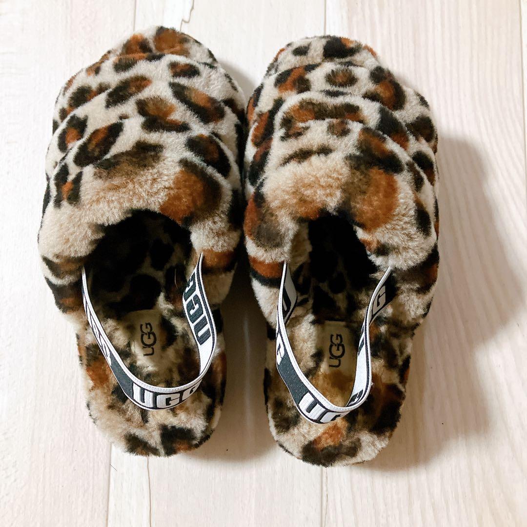 UGG フラッフ イヤー スライド サンダル レオパード 23㎝