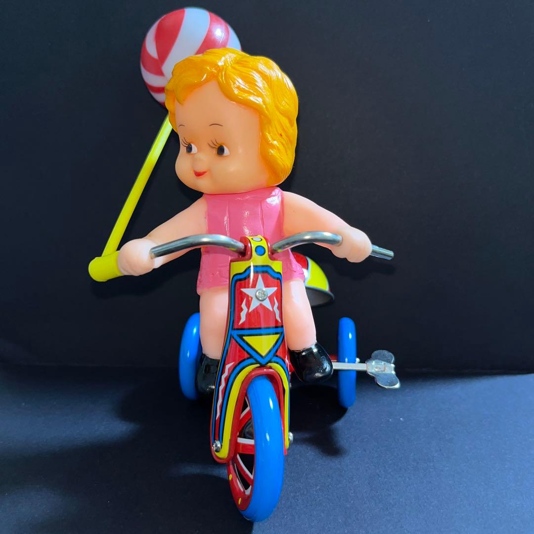 【希少】 ブリキ　三輪車　おもちゃ　昭和レトロ　アンティーク　ゼンマイ　ネジ巻き