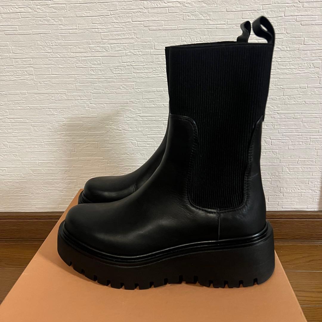 CORSO ROMA 9／サイドゴアリブニットブーツ／ナノユニバース