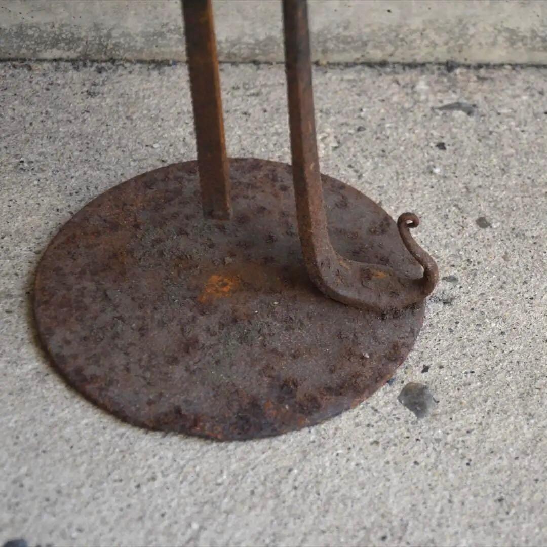 明治時代　鉄製　燭台　高さ可変　オブジェ　骨董品　アンティーク