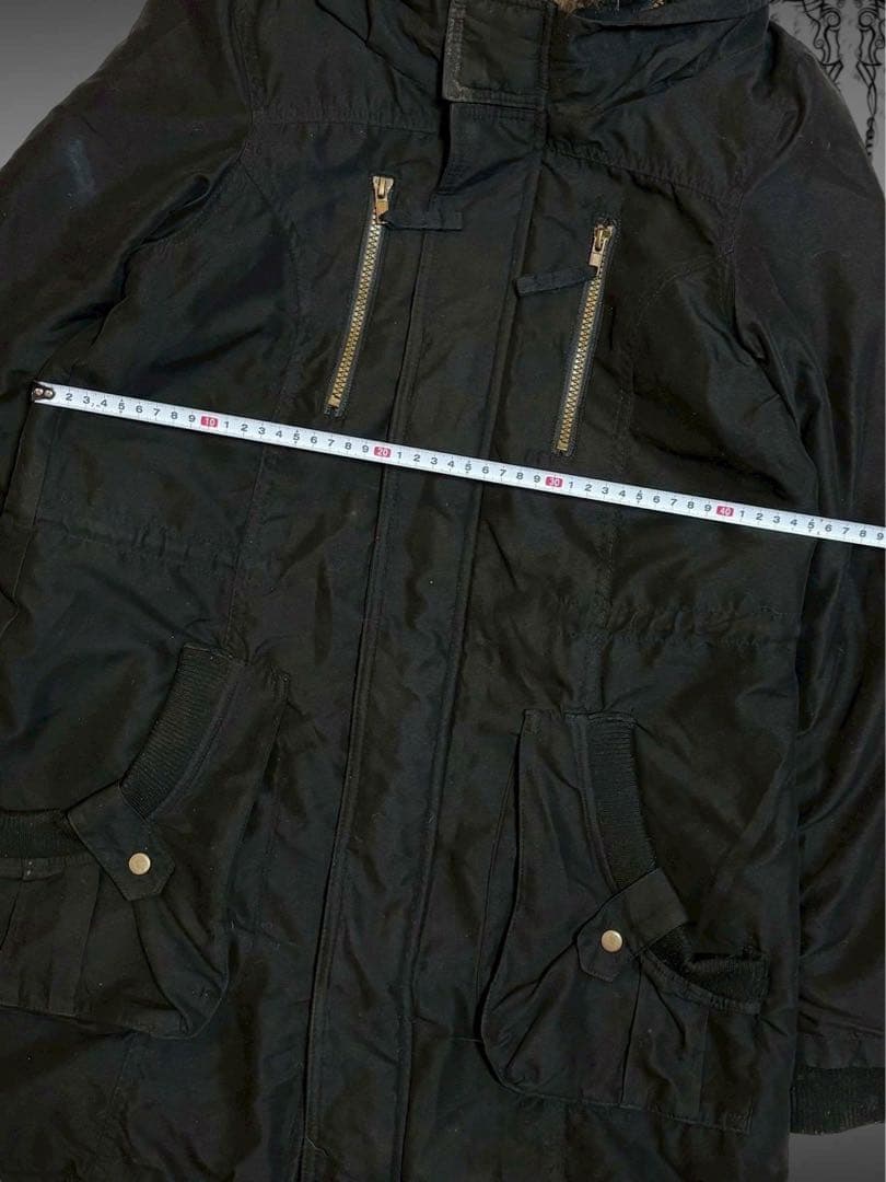 希少00sy2k平成ギャル黒モッズ　ミリタリーフード　ギミックダークコア小悪魔