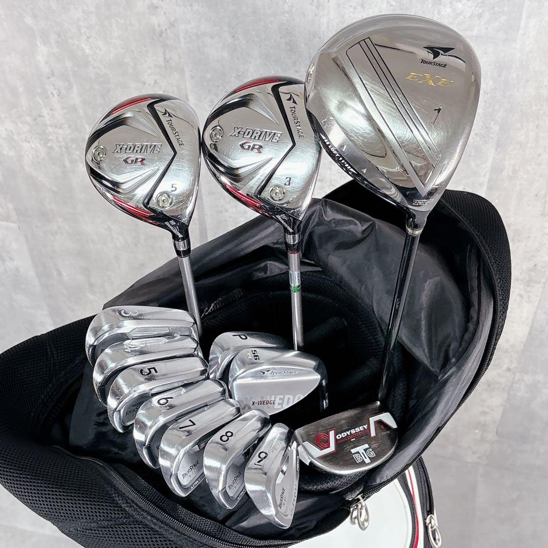 V905 ツアーステージ ゴルフクラブ メンズ フルセット ロゴ 白 カッコいい