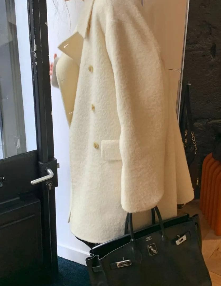 ジャケット・アウター OUNCE high neck double handmade coat
