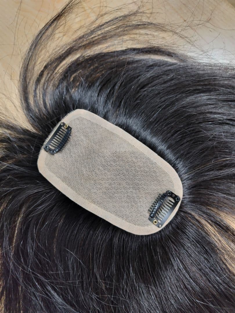 ★値下げ中★　ヘアピース　部分ウィッグ　人毛100%　フラッティス　ブラック