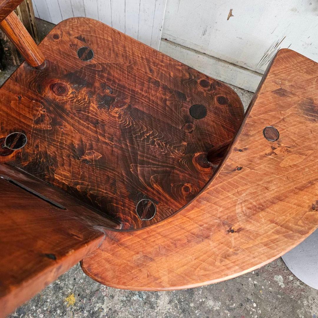 【q087/k】 おやじの椅子 木製 無垢 矢澤金太郎 椅子