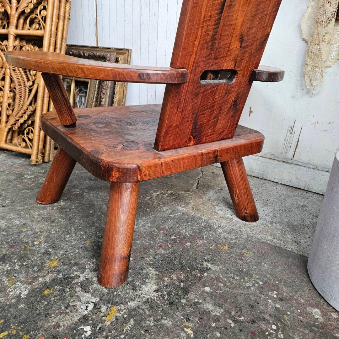 【q087/k】 おやじの椅子 木製 無垢 矢澤金太郎 椅子