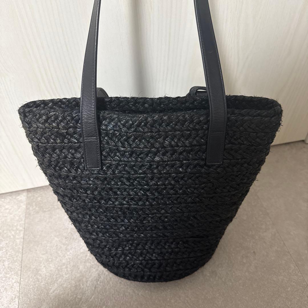 サンローラン　SAINT LAURENT パニエ　ラフィア　かごバッグ　ブラッグ