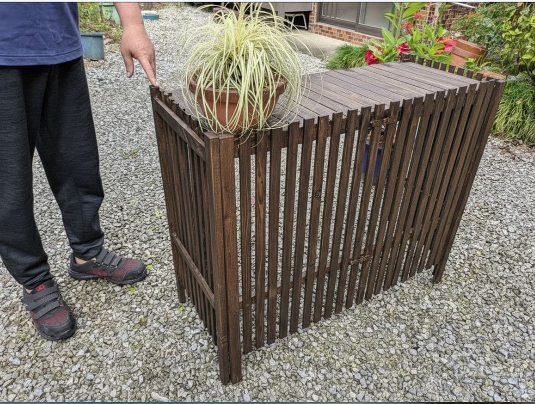 折り畳み可能 木製室外機カバー 3種類